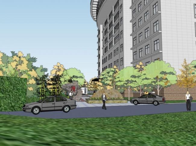 Sketchup景观模型|办公景观，现代风格