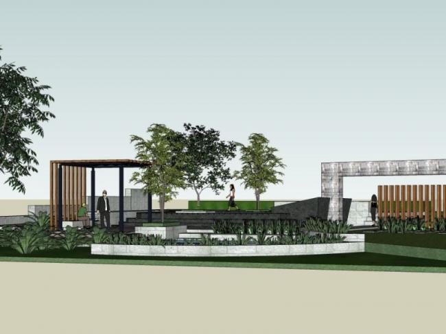 Sketchup景观模型|庭院景观，现代风格