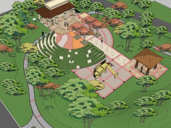 Sketchup景观模型|景区景观，现代风格