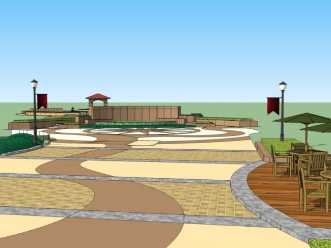 Sketchup景观模型|广场景观，古典风格