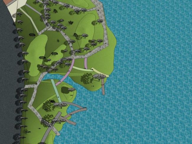 Sketchup景观模型|滨湖景观，滨水景观，现代风格