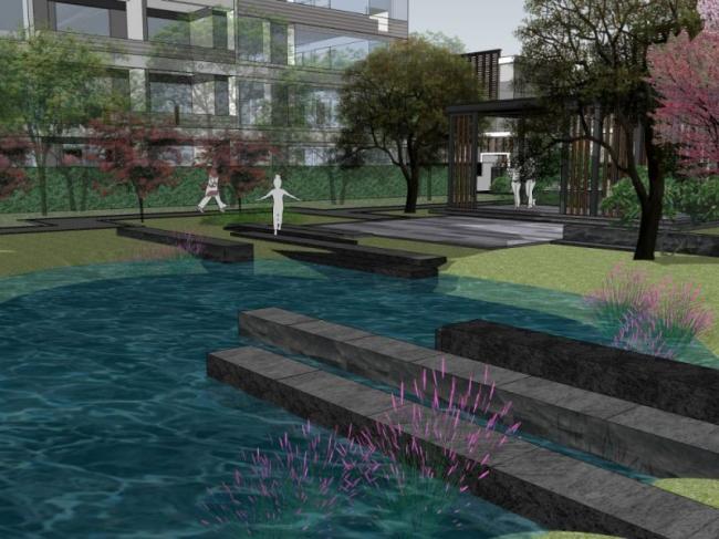Sketchup景观模型|小区景观，住宅景观，现代风格