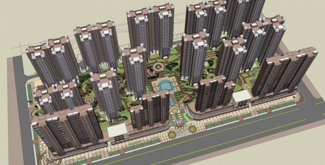 Sketchup景观模型|小区景观，住宅景观，现代风格