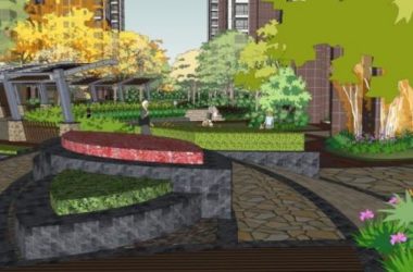 Sketchup景观模型|小区景观，住宅景观，现代风格-BIM建筑网