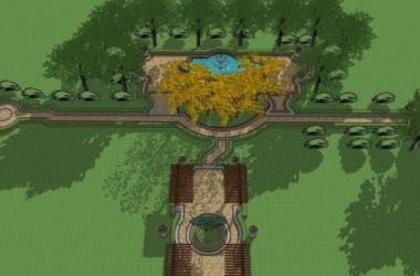 Sketchup景观模型|景观轴，欧式风格，古典风格-BIM建筑网