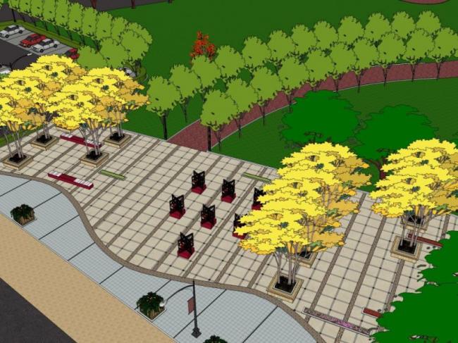 Sketchup景观模型|公园景观，现代风格