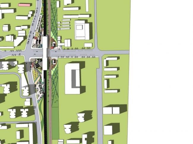 Sketchup景观模型|火车站前广场景观，现代风格