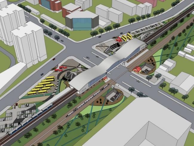 Sketchup景观模型|火车站前广场景观，现代风格