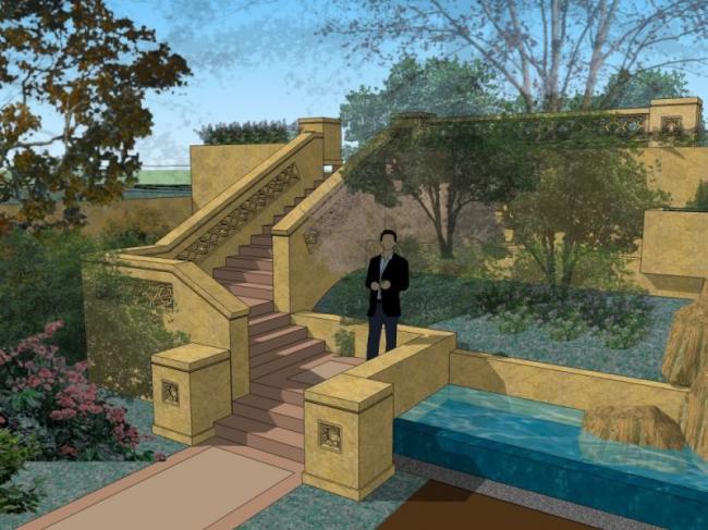 Sketchup景观模型|滨水景观，古典风格