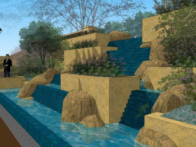 Sketchup景观模型|滨水景观，古典风格