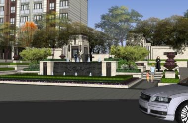 Sketchup景观模型|小区景观，住宅景观，古典风格-BIM建筑网