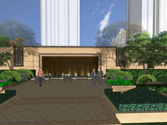 Sketchup景观模型|小区景观，住宅景观，现代风格