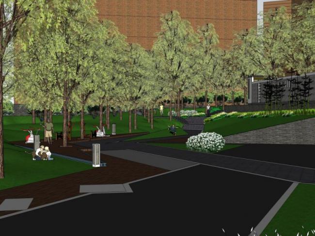 Sketchup景观模型|小区景观，住宅景观，现代风格