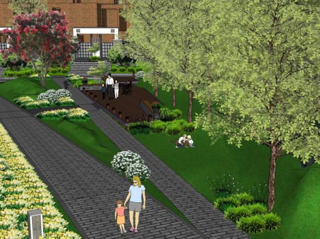 Sketchup景观模型|小区景观，住宅景观，现代风格