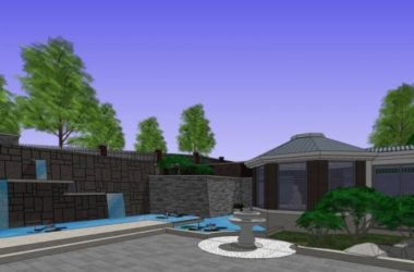 Sketchup景观模型|别墅景观，庭院景观，中式风格-BIM建筑网