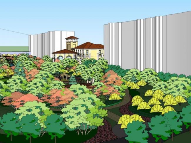 Sketchup景观模型|小区景观，住宅景观，现代风格