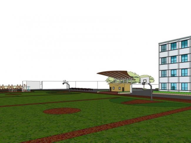 Sketchup景观模型|校园景观，学校景观，现代风格