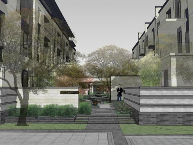 Sketchup景观模型|庭院景观，花园景观，中式风格