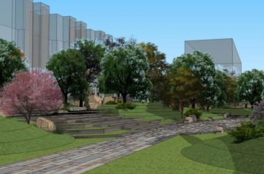 Sketchup景观模型|小区景观，住宅景观，现代风格-BIM建筑网