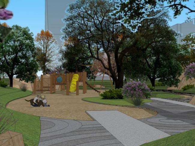 Sketchup景观模型|小区景观，住宅景观，现代风格