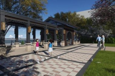 Sketchup景观模型|广场景观，廊架景观，中式风格-BIM建筑网