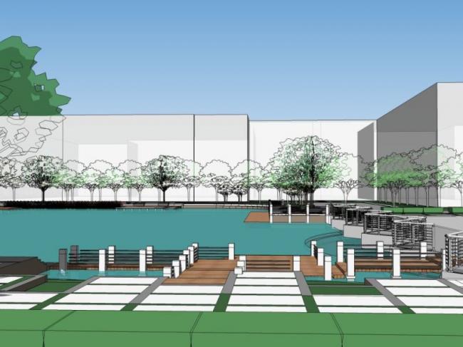 Sketchup景观模型|公园景观，滨水景观，现代风格