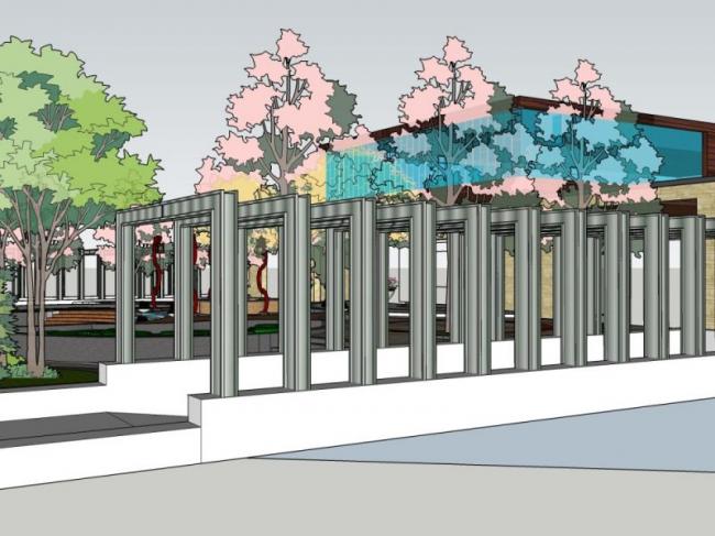 Sketchup景观模型|入口景观，广场景观，现代风格