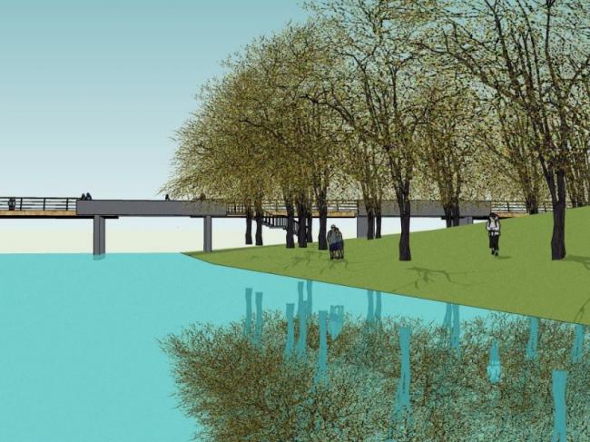 Sketchup景观模型|公园景观，滨水景观，现代风格