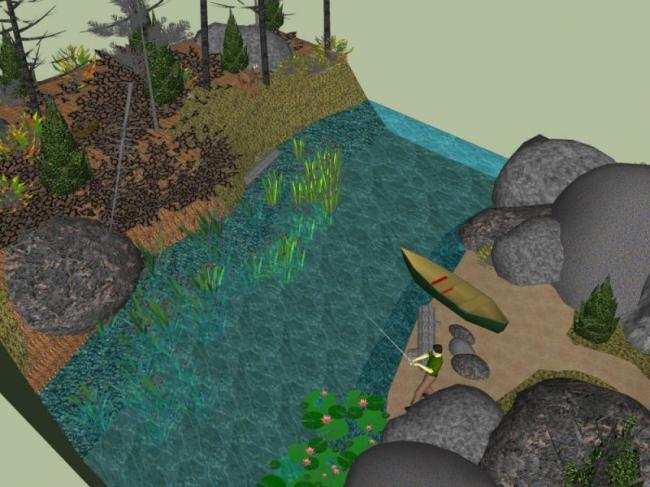 Sketchup景观模型|山地景观，现代风格