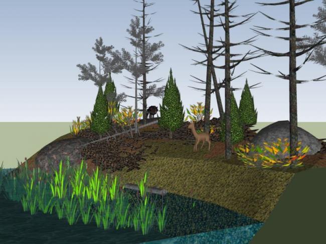 Sketchup景观模型|山地景观，现代风格