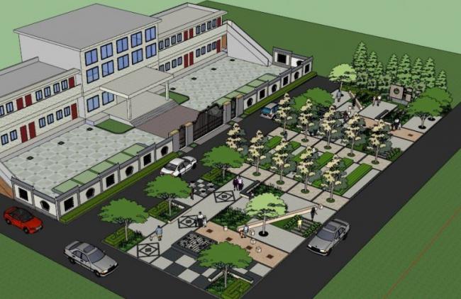 Sketchup景观模型|街头景观，公园景观，街头公园，现代风格