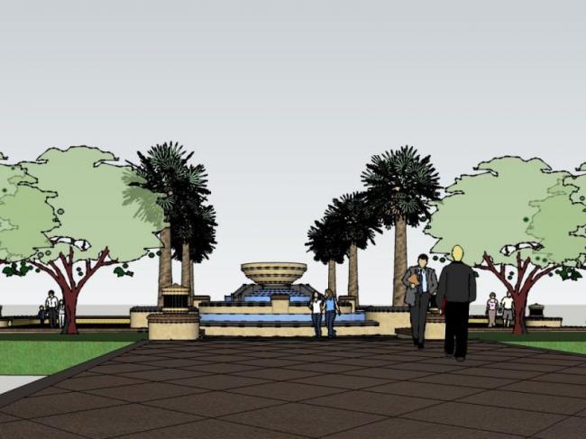 Sketchup景观模型|广场景观，现代风格