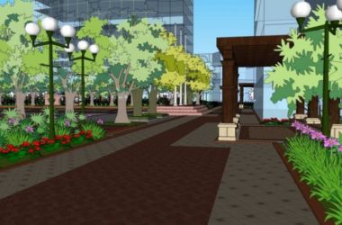 Sketchup景观模型|办公景观，现代风格-BIM建筑网