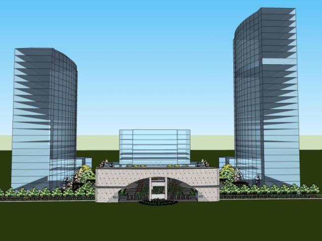 Sketchup景观模型|办公景观，现代风格