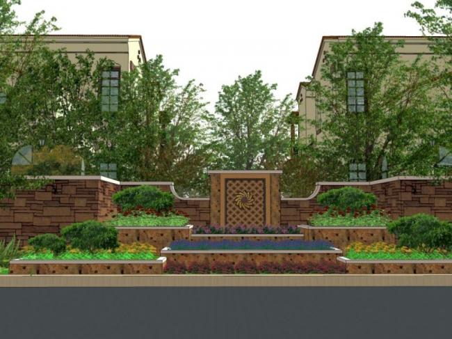 Sketchup景观模型|小区景观，住宅景观，古典风格