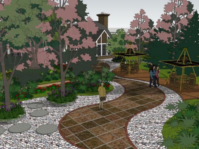 Sketchup景观模型|别墅景观，庭院景观，现代风格