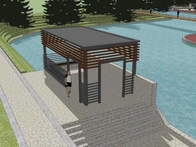 Sketchup景观模型|滨水景观，现代风格