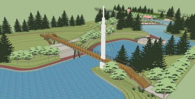 Sketchup景观模型|滨水景观，现代风格