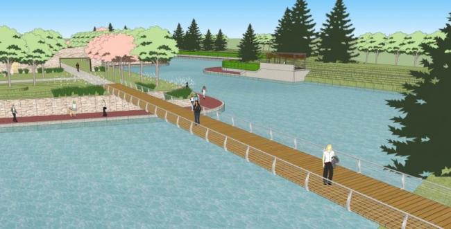 Sketchup景观模型|滨水景观，现代风格