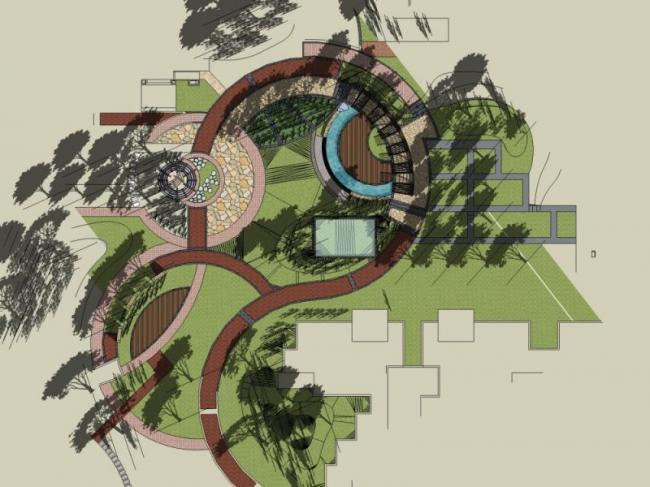 Sketchup景观模型|公园景观，现代风格