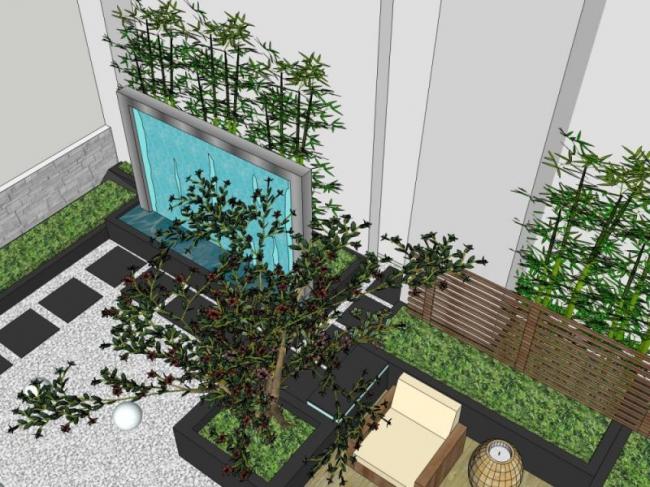 Sketchup景观模型|屋顶花园景观，现代风格