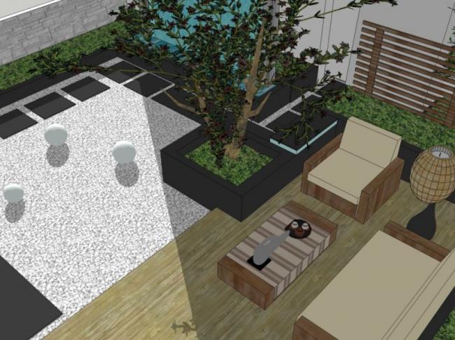 Sketchup景观模型|屋顶花园景观，现代风格