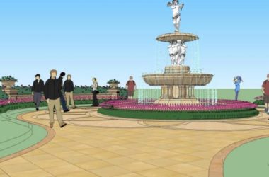 Sketchup景观模型|广场景观，古典风格-BIM建筑网