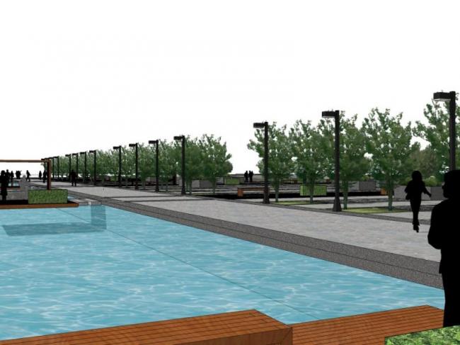 Sketchup景观模型|滨水景观，现代风格