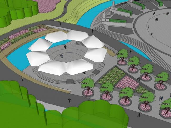 Sketchup景观模型|公园景观，现代风格