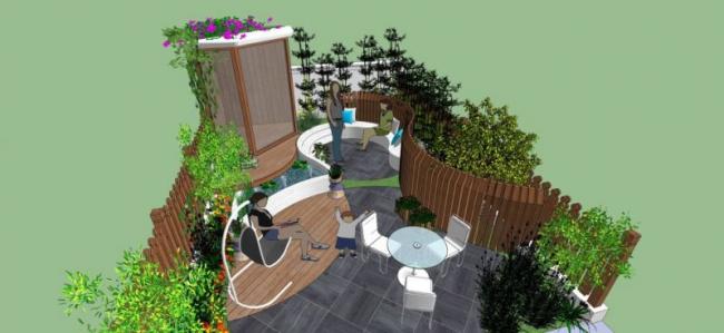 Sketchup景观模型|别墅庭院，现代风格