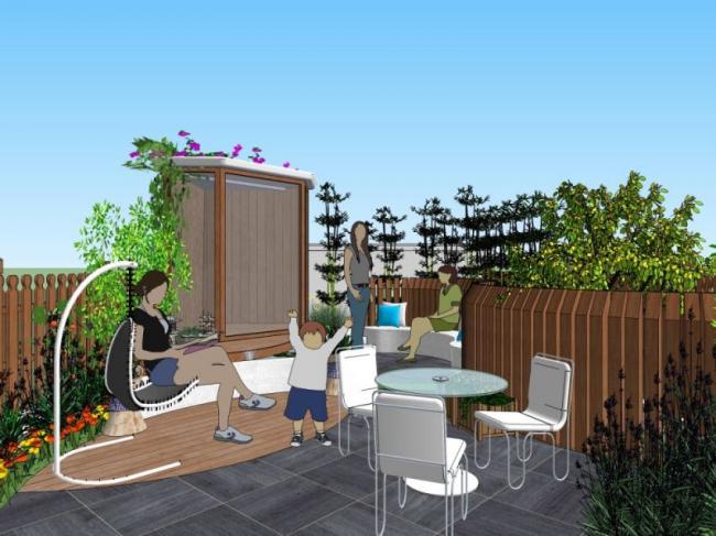 Sketchup景观模型|别墅庭院，现代风格