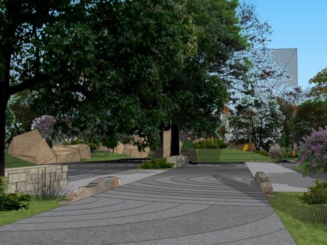 Sketchup景观模型|小区景观，住宅景观，现代风格