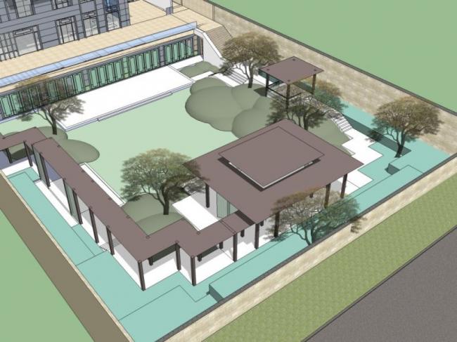 Sketchup景观模型|庭院景观，现代风格