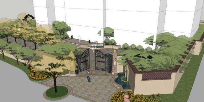 Sketchup景观模型|文化园景观，公园景观，古典风格